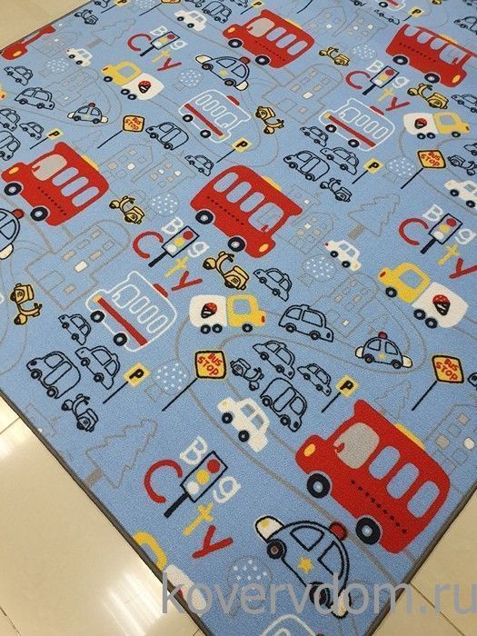 Детский ковер-палас Весёлый Городок синий