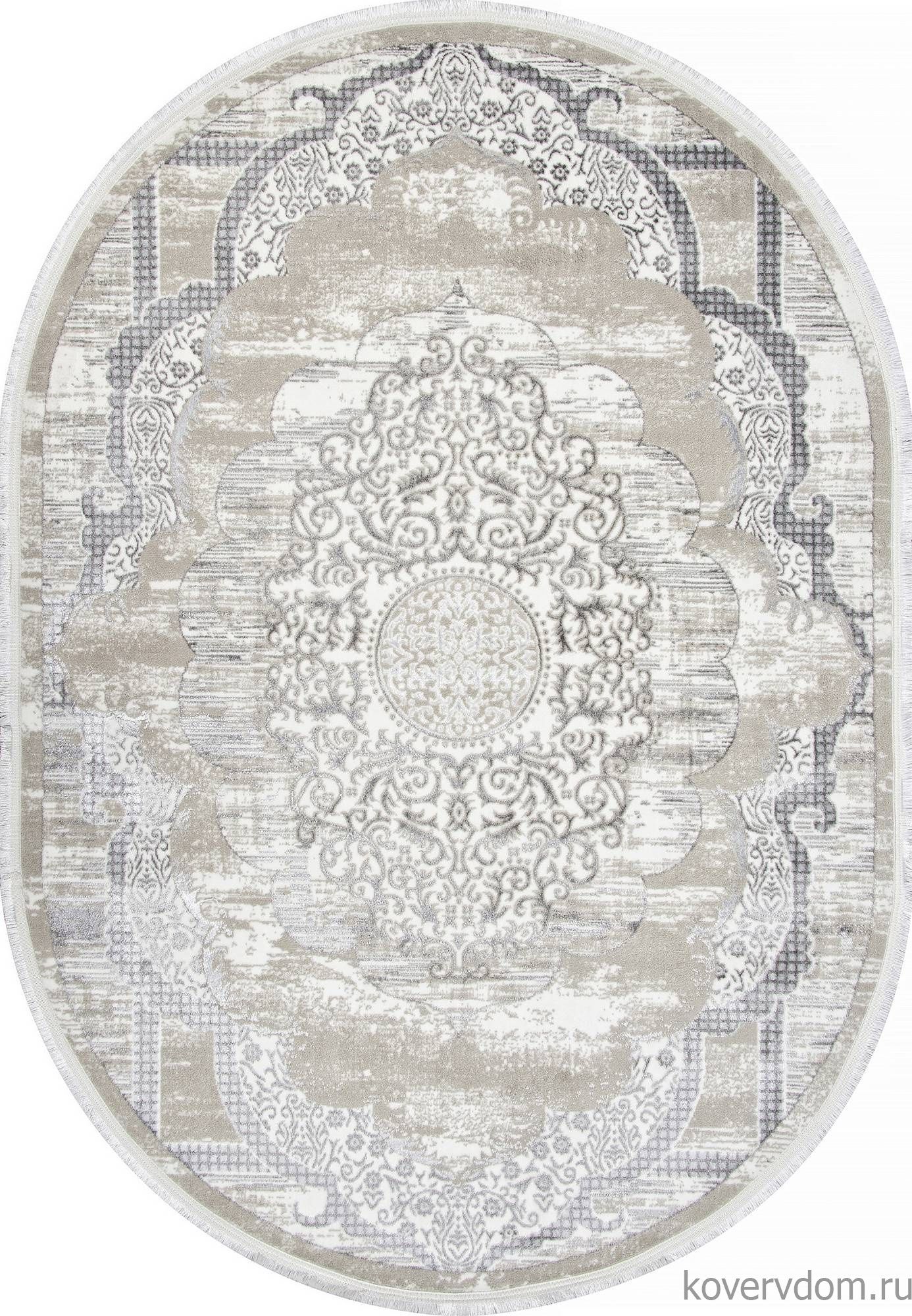 Ковер ALFANI Q018A GREY FDY / CREAM SHRINK Овал