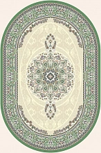 Пушистый круглый ковер Amira 4923A D.Blue-L.Grey (зелёный) Овал